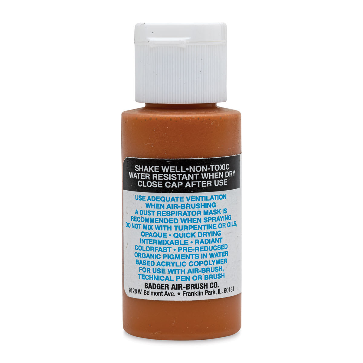 Badger Air-Opaque Airbrush Color - 1 oz, Burnt Orange - back