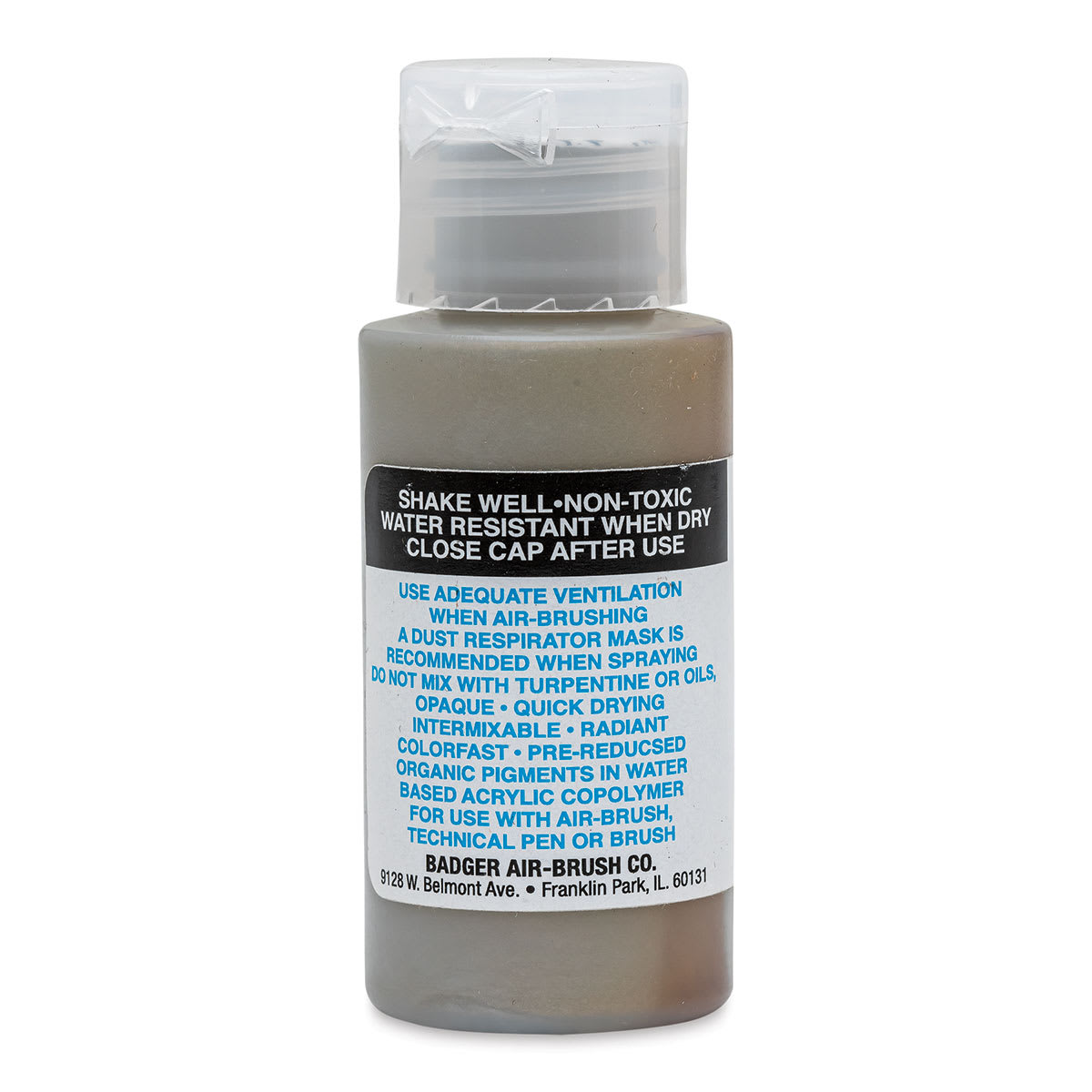 Badger Air-Opaque Airbrush Color - 1 oz, Pearl Gold - back