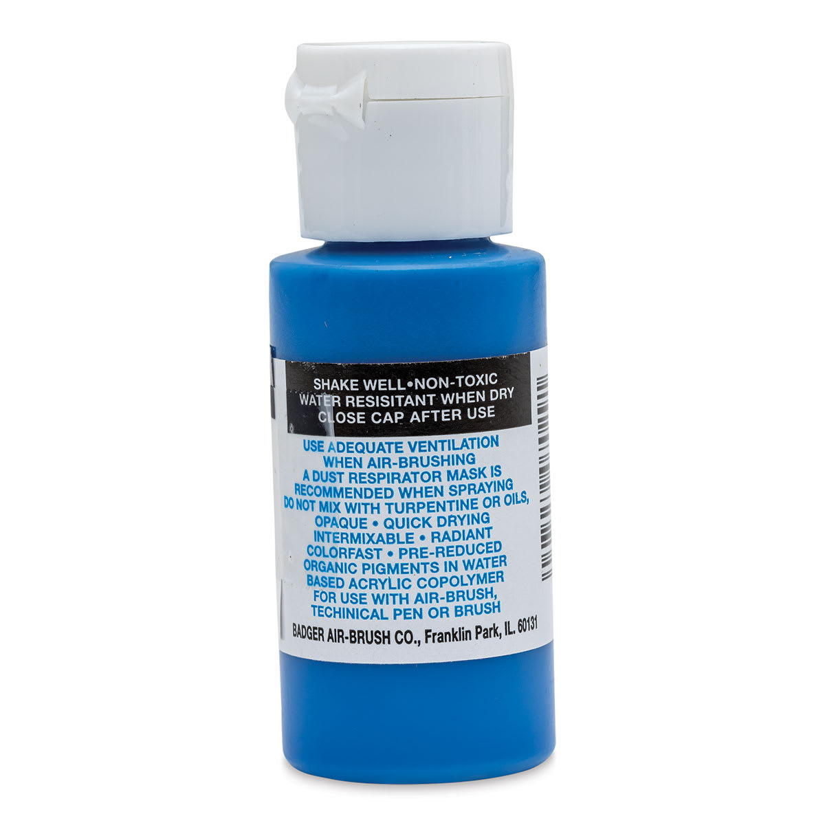 Badger Air-Opaque Airbrush Color - 1 oz, Cyan Blue - back