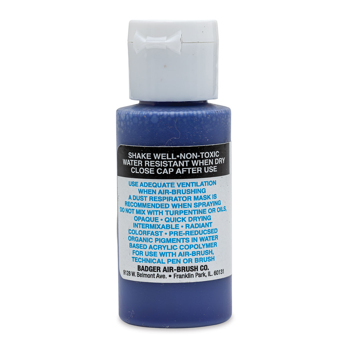 Badger Air-Opaque Airbrush Color - 1 oz, Indigo - back