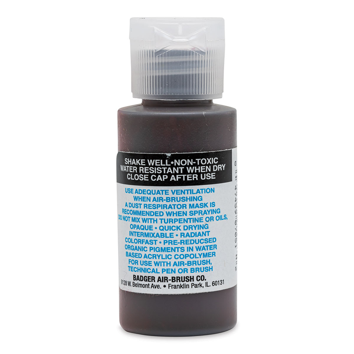 Badger Air-Opaque Airbrush Color - 1 oz, Brown - back
