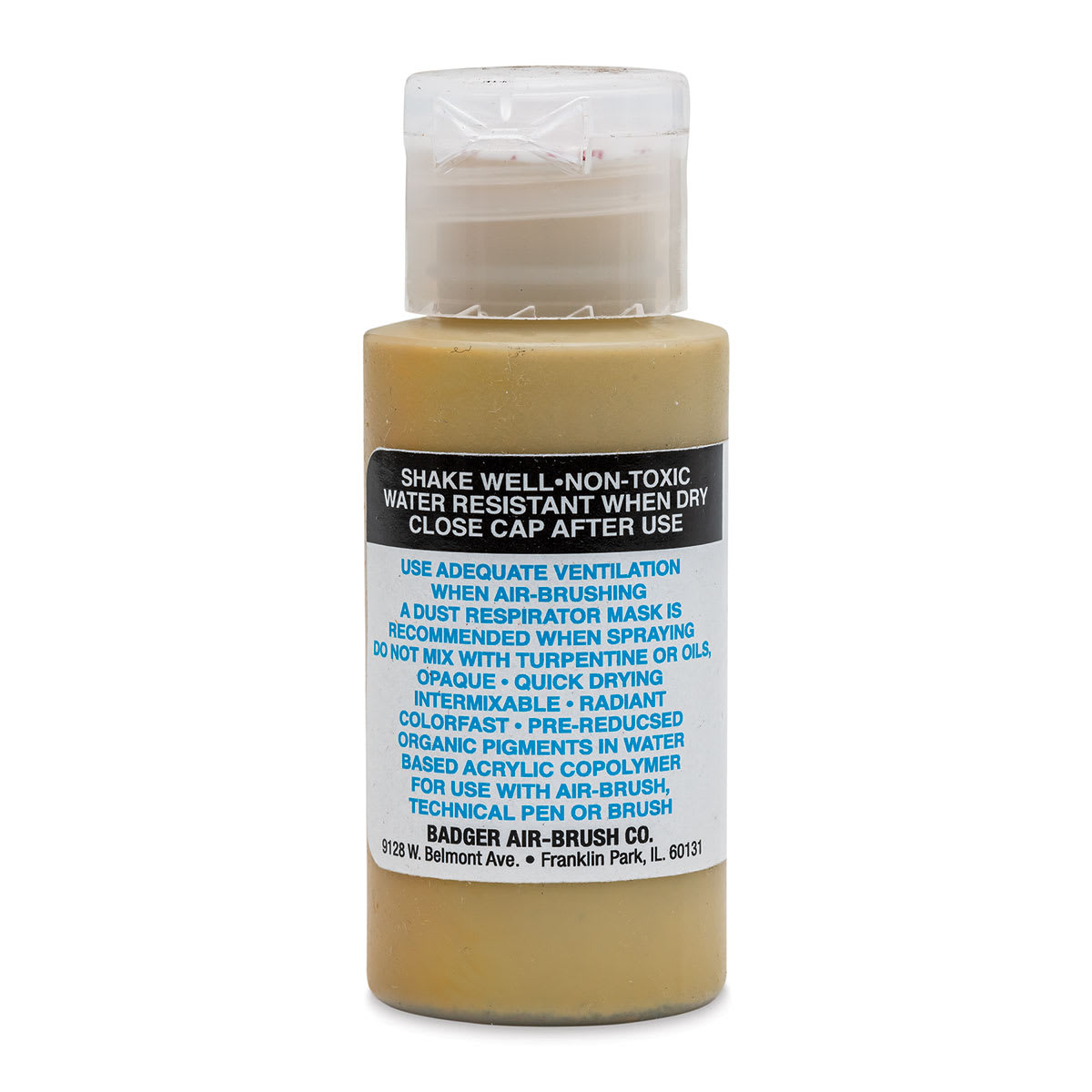 Badger Air-Opaque Airbrush Color - 1 oz, Raw Sienna - back