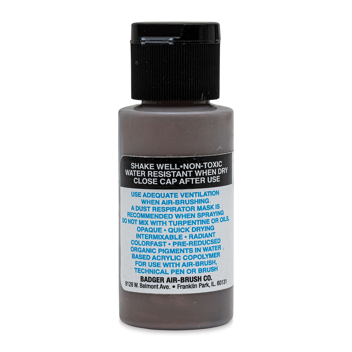 Badger Air-Opaque Airbrush Color - 1 oz, Sepia - back