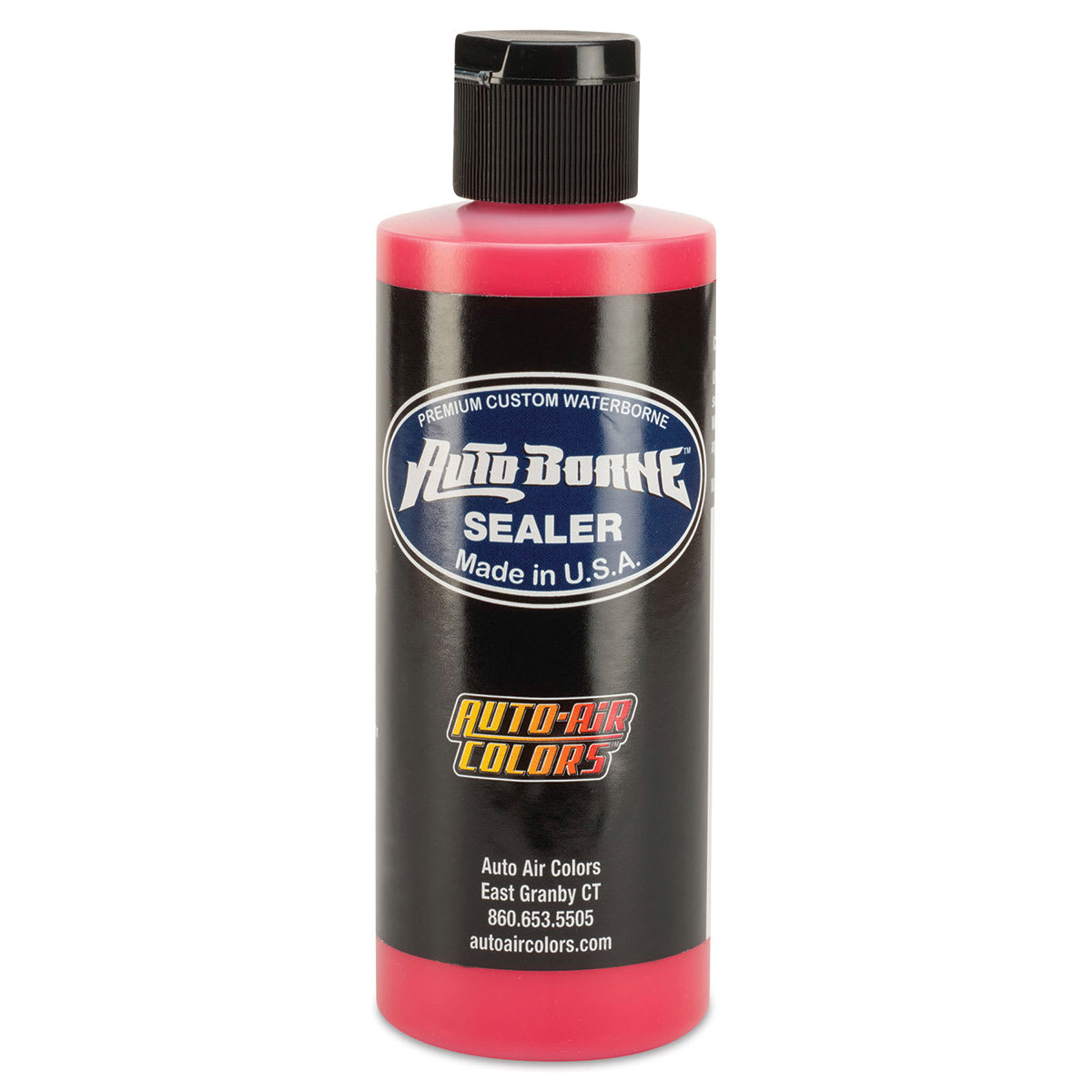 Createx Colors AutoBorne Sealers - Front of 4 oz. bottle of Red Sealer