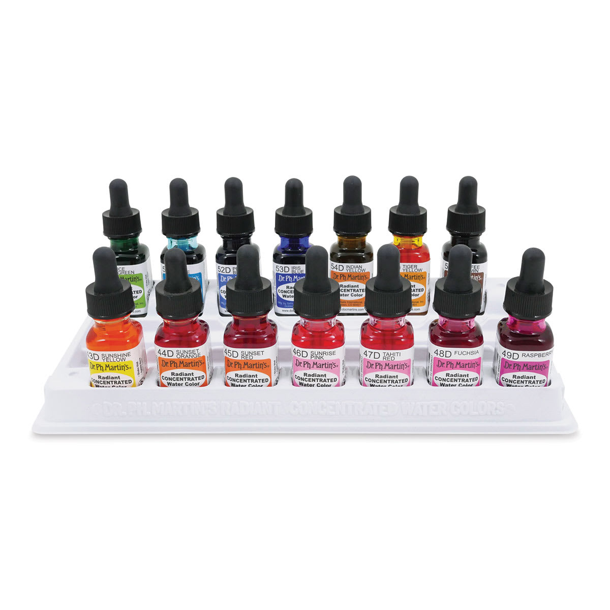 Dr. Ph. Martin's Radiant Concentrated Watercolor Set - 1/2 oz, Set of 14, Assorted, Set D - out of packaging