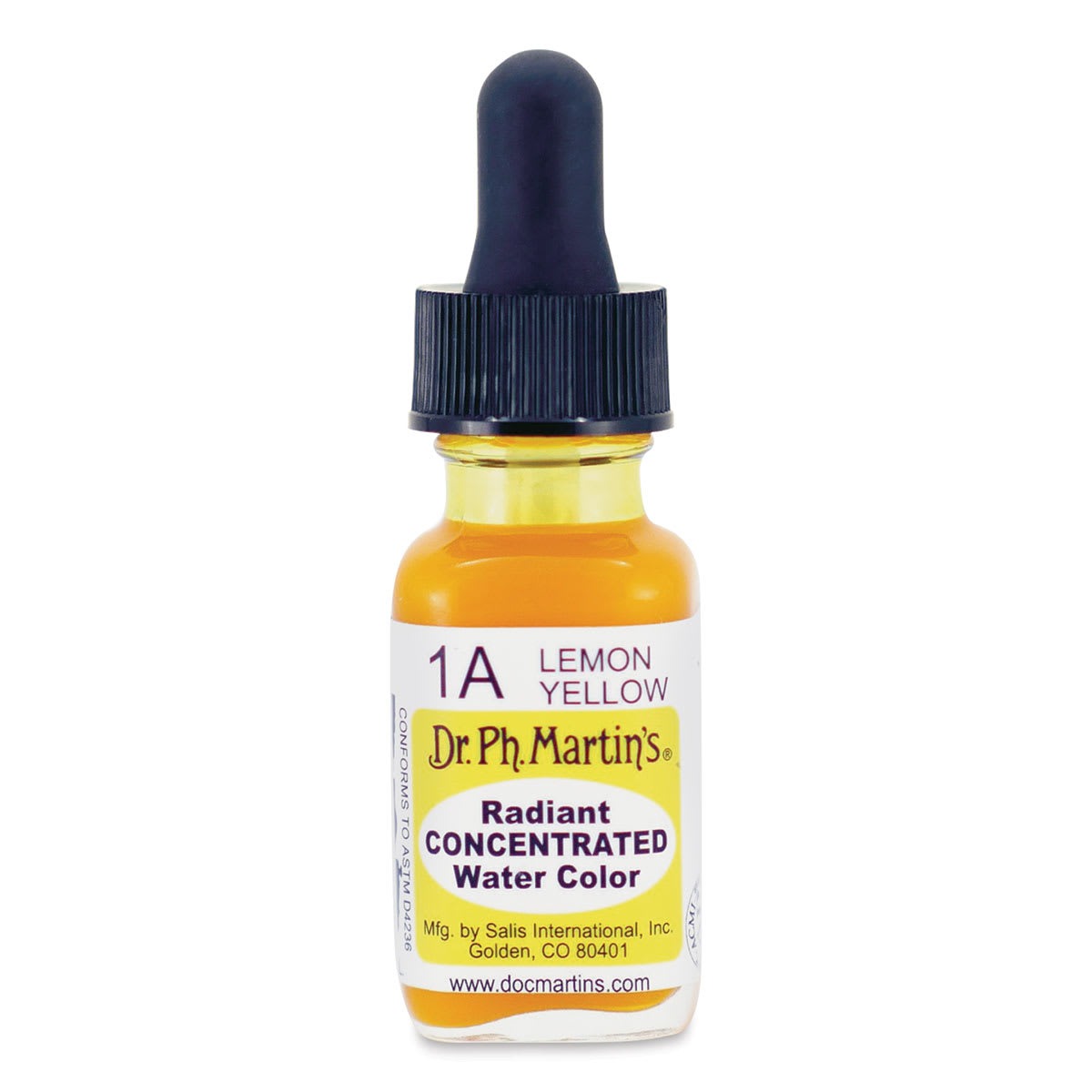 Dr. Ph. Martin's Radiant Concentrated Individual Watercolor - 1/2 oz, Lemon Yellow