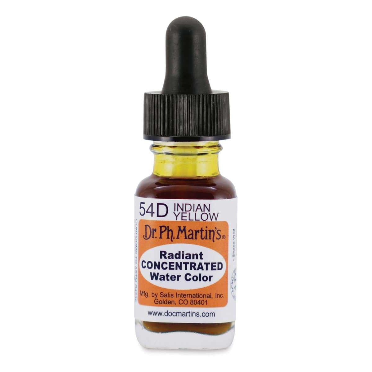 Dr. Ph. Martin's Radiant Concentrated Individual Watercolor - 1/2 oz, Indian Yellow