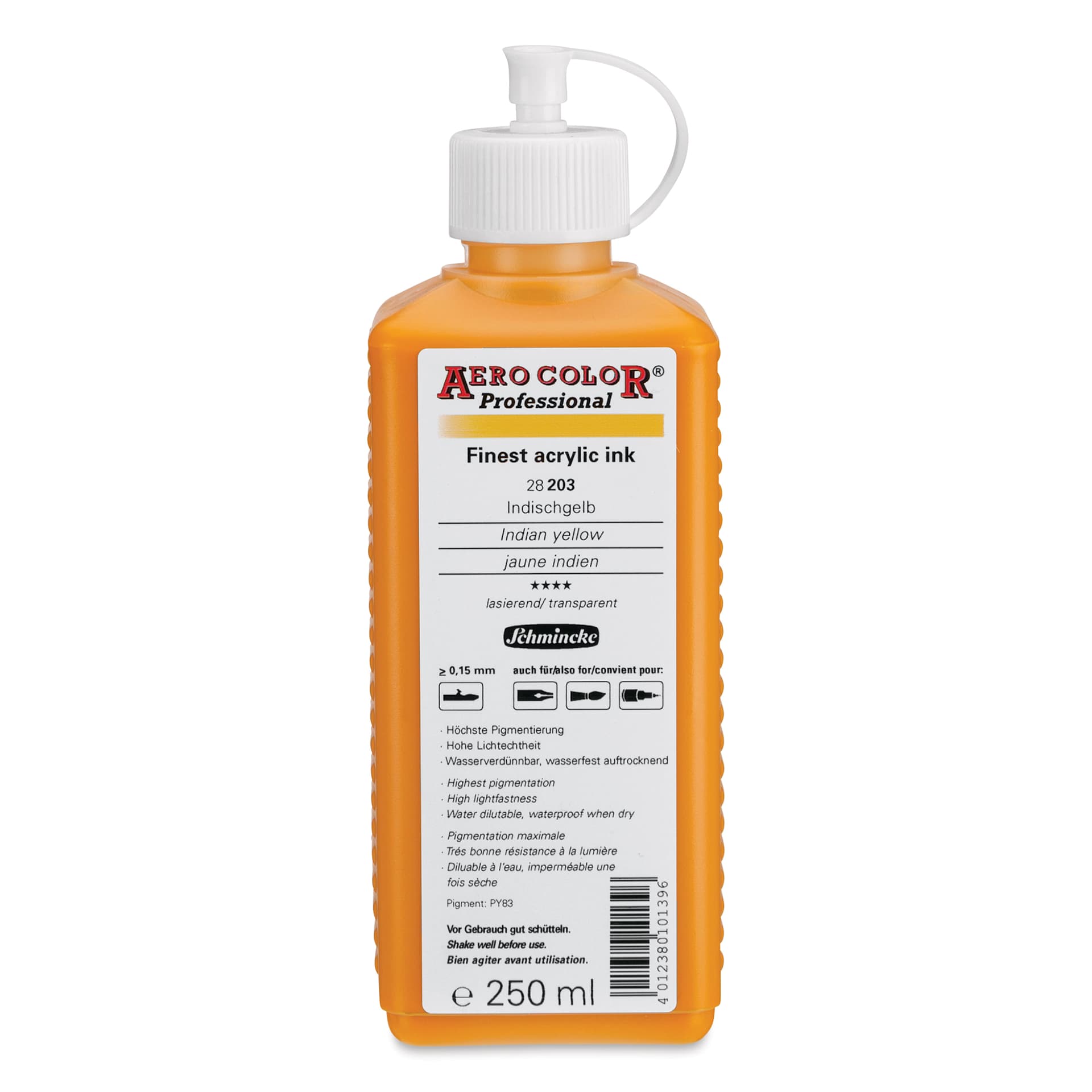 Schmincke Aero Color Professional Airbrush Color - 250 ml, Indian Yellow