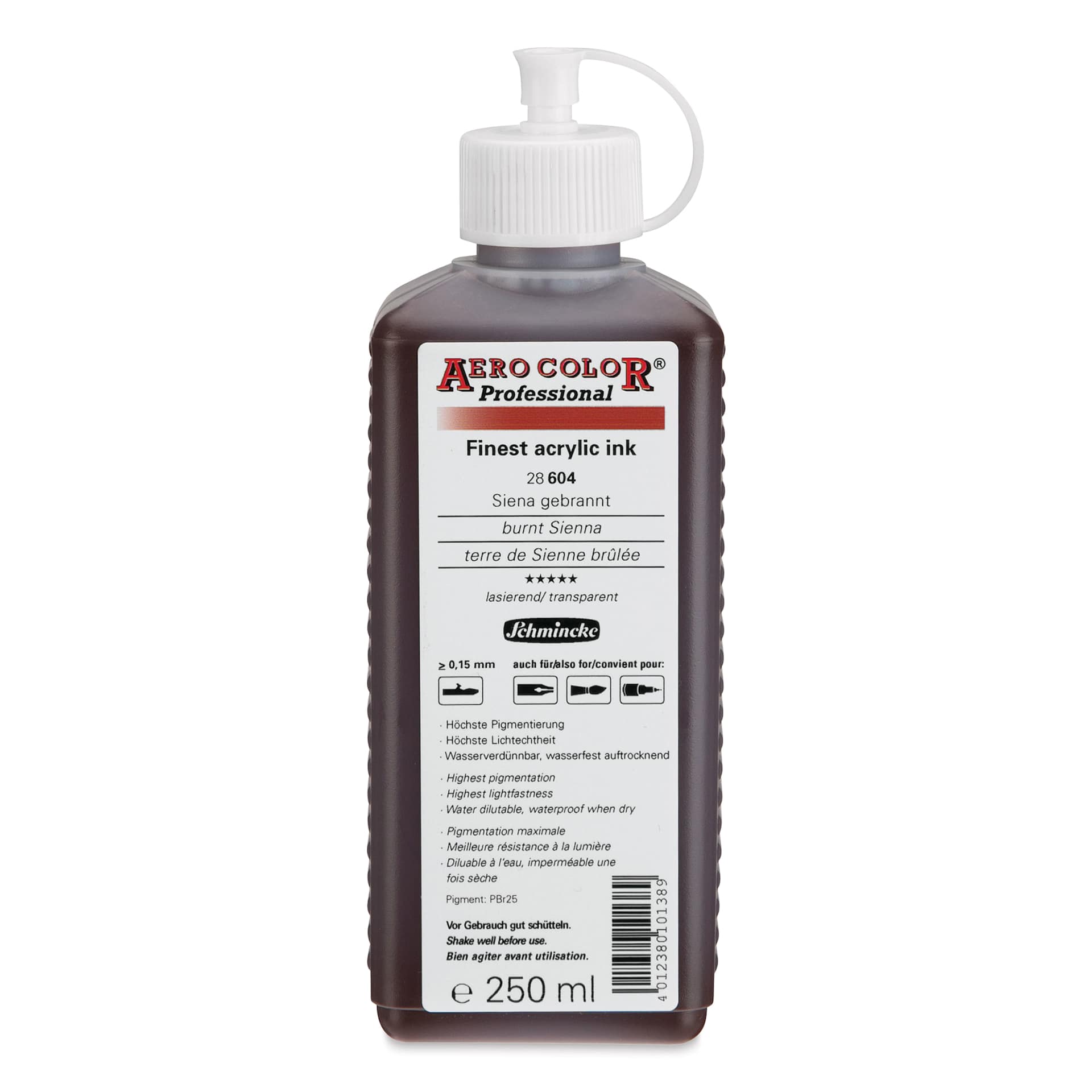 Schmincke Aero Color Professional Airbrush Color - 250 ml, Burnt Sienna