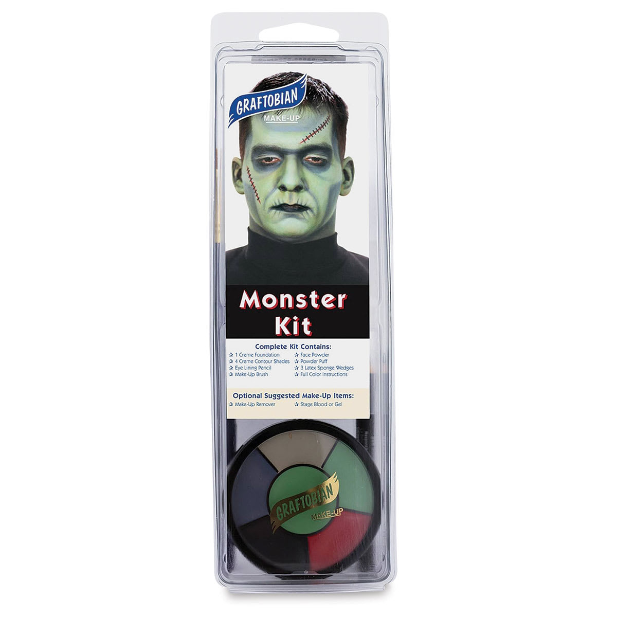 Graftobian Halloween Makeup Kit - Front of blister package of Monster Kit