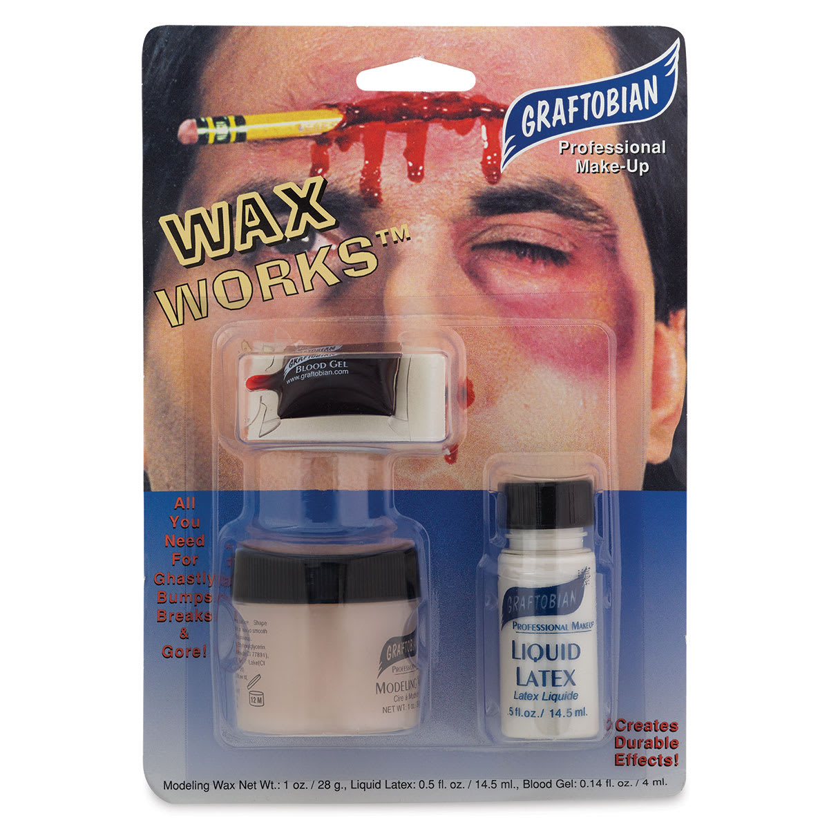 Graftobian Halloween Makeup Kit - Front of blister package of Bumps and Bruises Special FX Kit 