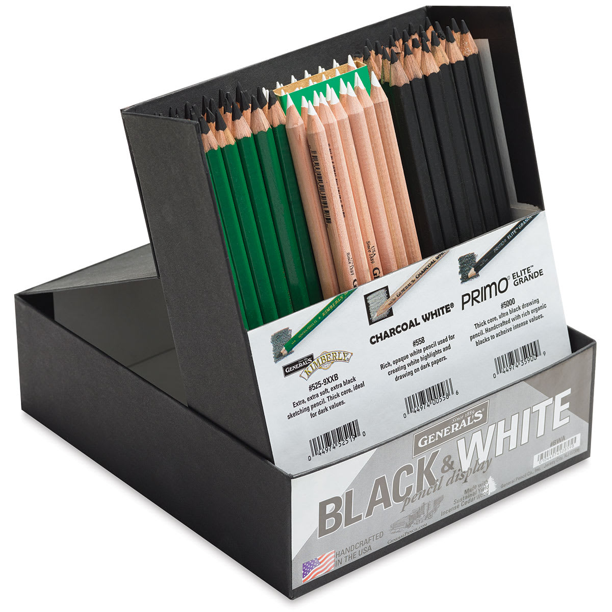General's Black & White Pencil Set - Angled view of open Classroom pack