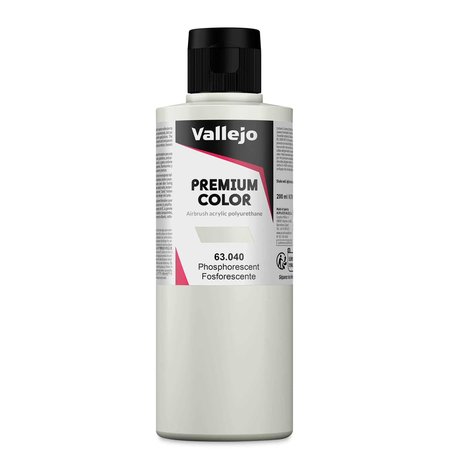 Vallejo Premium Airbrush Colors - 200 ml, Phosphorescent 