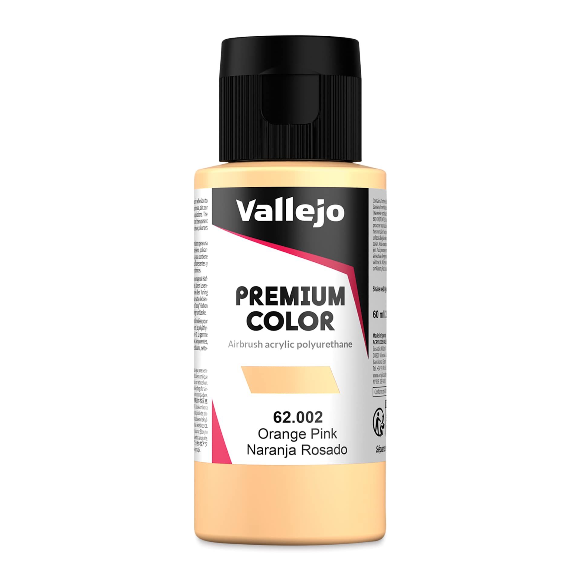Vallejo Premium Airbrush Colors - 60 ml, Orange Pink