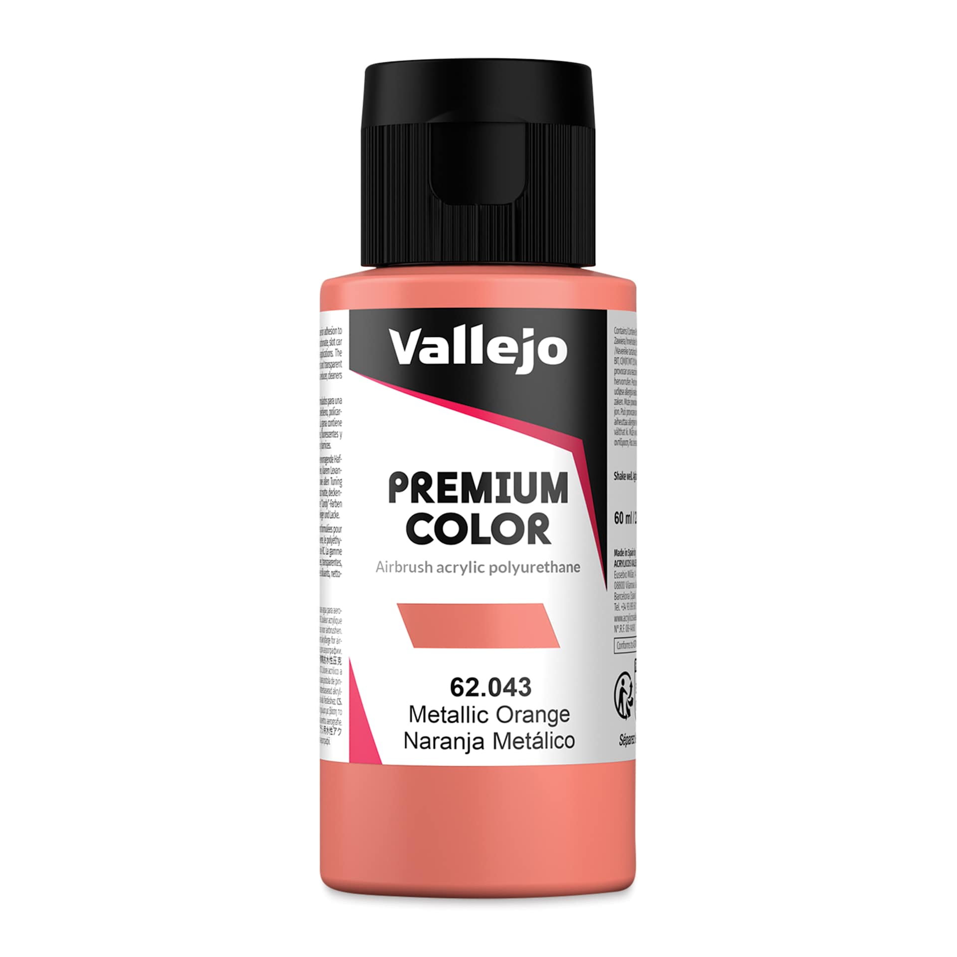 Vallejo Premium Airbrush Colors - 60 ml, Metallic Orange