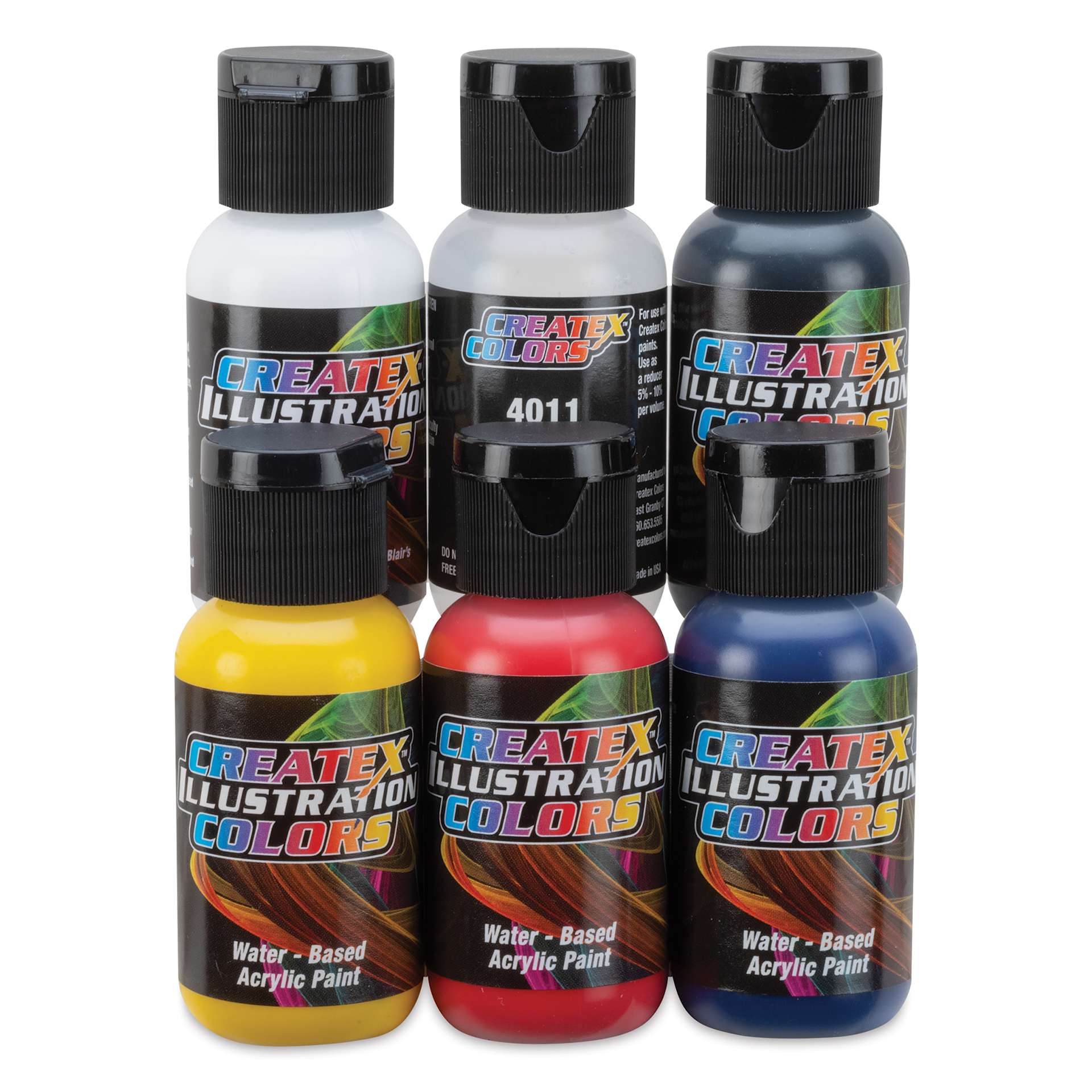 Createx Illustration Colors - Primary Colors, Set of 6, 1 oz
