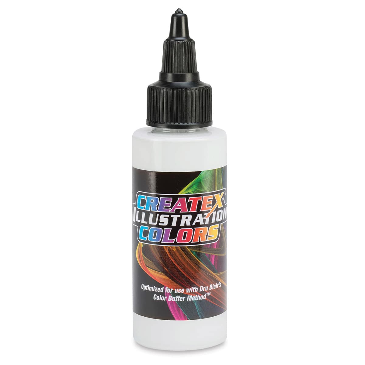 Createx Illustration Mediums - Front view of bottle of 2 oz Transparent Base