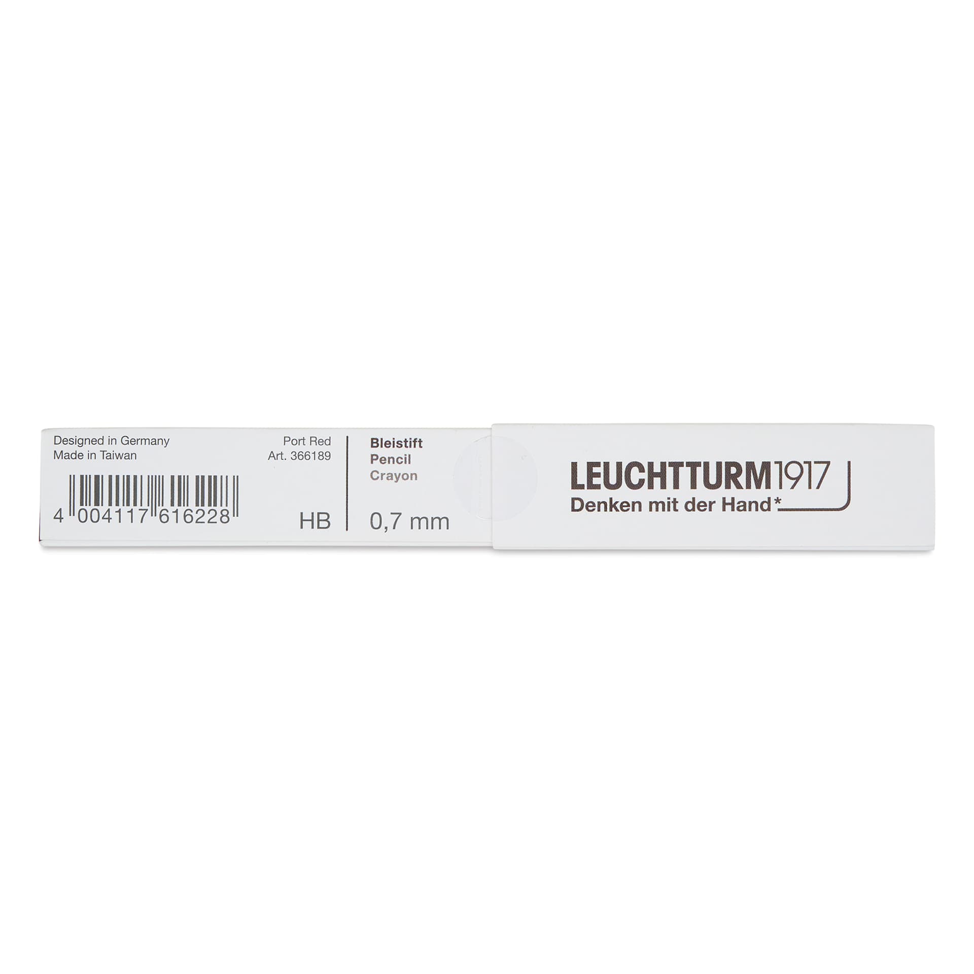 Leuchtturm1917 Drehgriffel Nr. 2 Mechanical Pencil - Port Red, back of the packaging