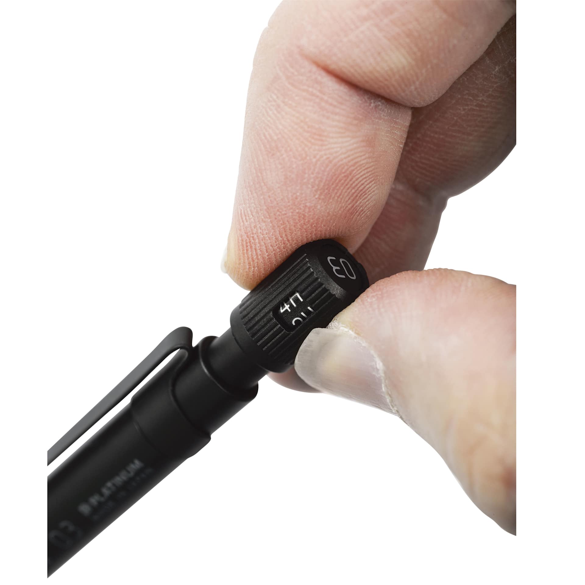 Platinum Pro-Use 171 Mechanical Pencil - Matte Black, 0.3 mm, lead grade indicator