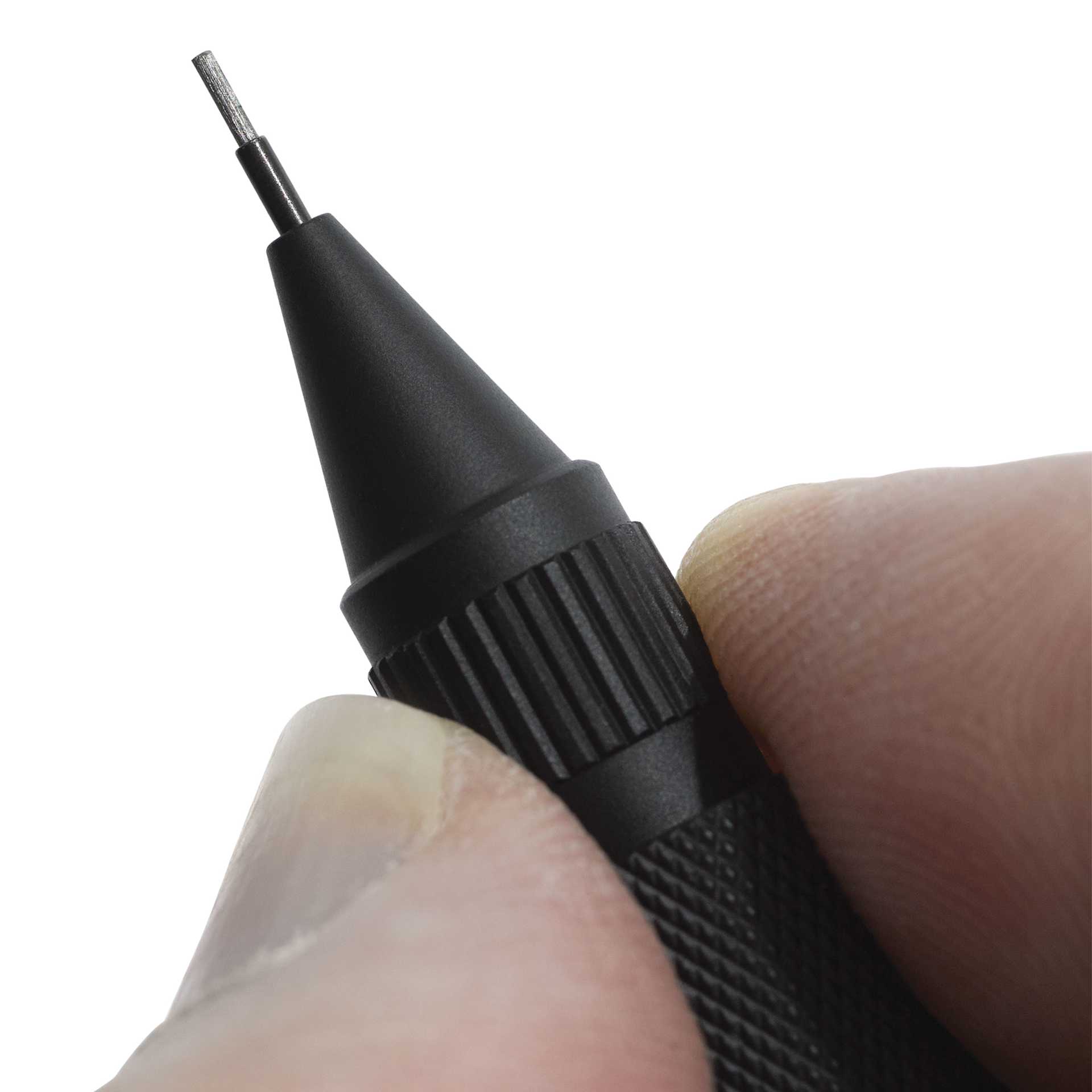 Platinum Pro-Use 171 Mechanical Pencil - Matte Black, 0.5 mm, close-up of end of pencil