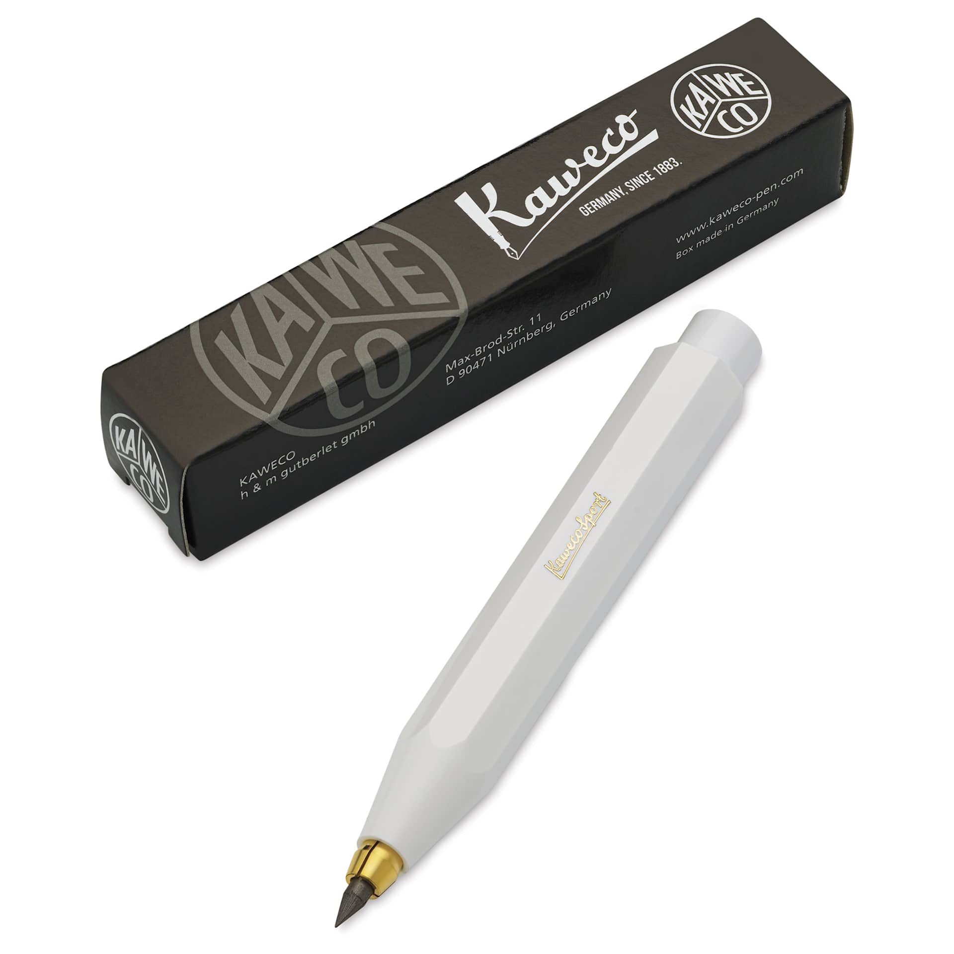 Kaweco Classic Sport Clutch Pencil - White - pencil and packaging