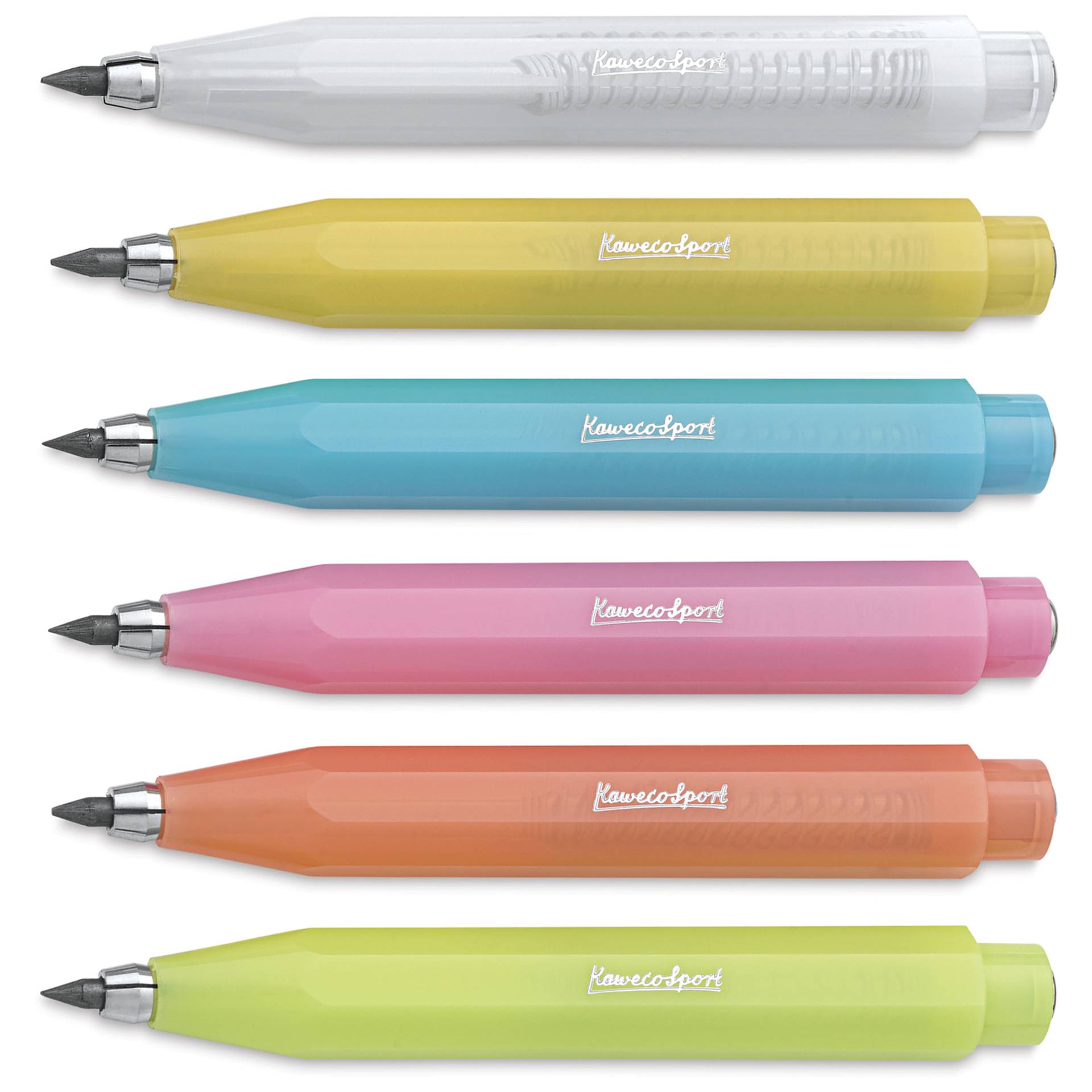 Kaweco Frosted Sport Clutch Pencils, laid out in various colors