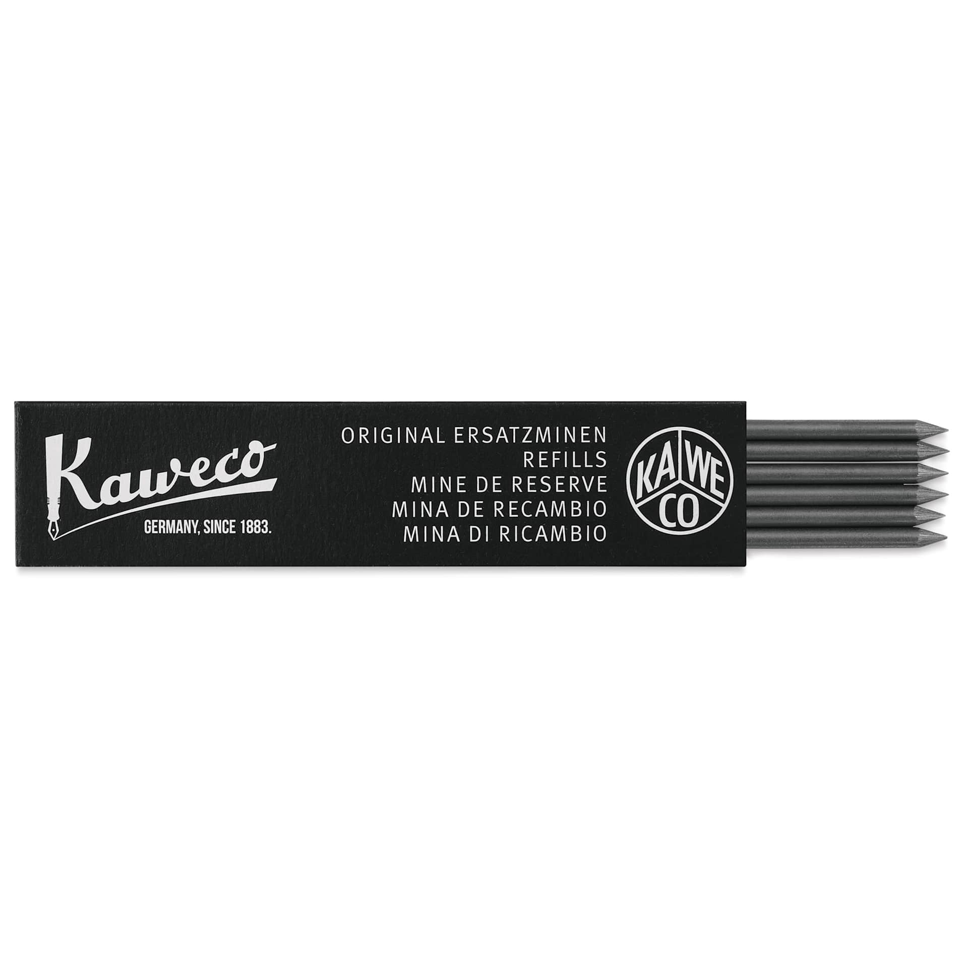Kaweco Clutch Pencil Graphite Lead Refills - 3.2 mm, 5B, Pkg of 6, leads out of the packaging