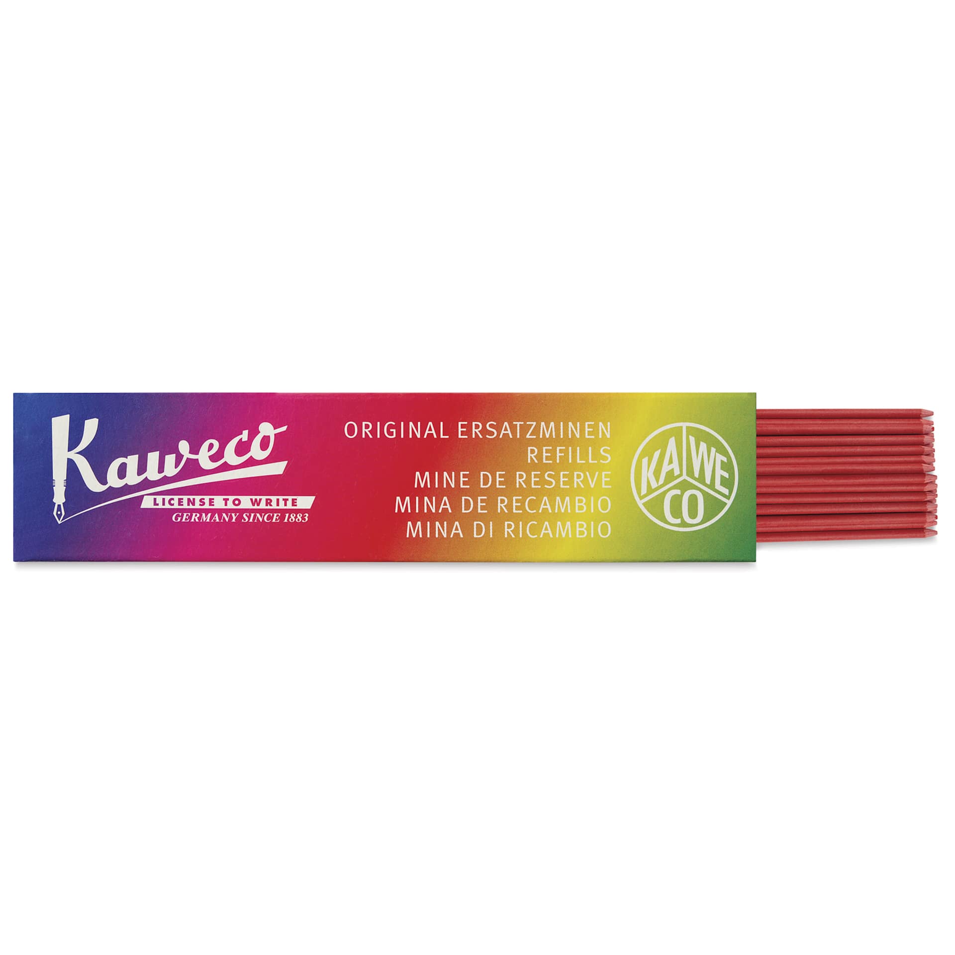 Kaweco Colored Lead Refills - Red, leads in packaging shown