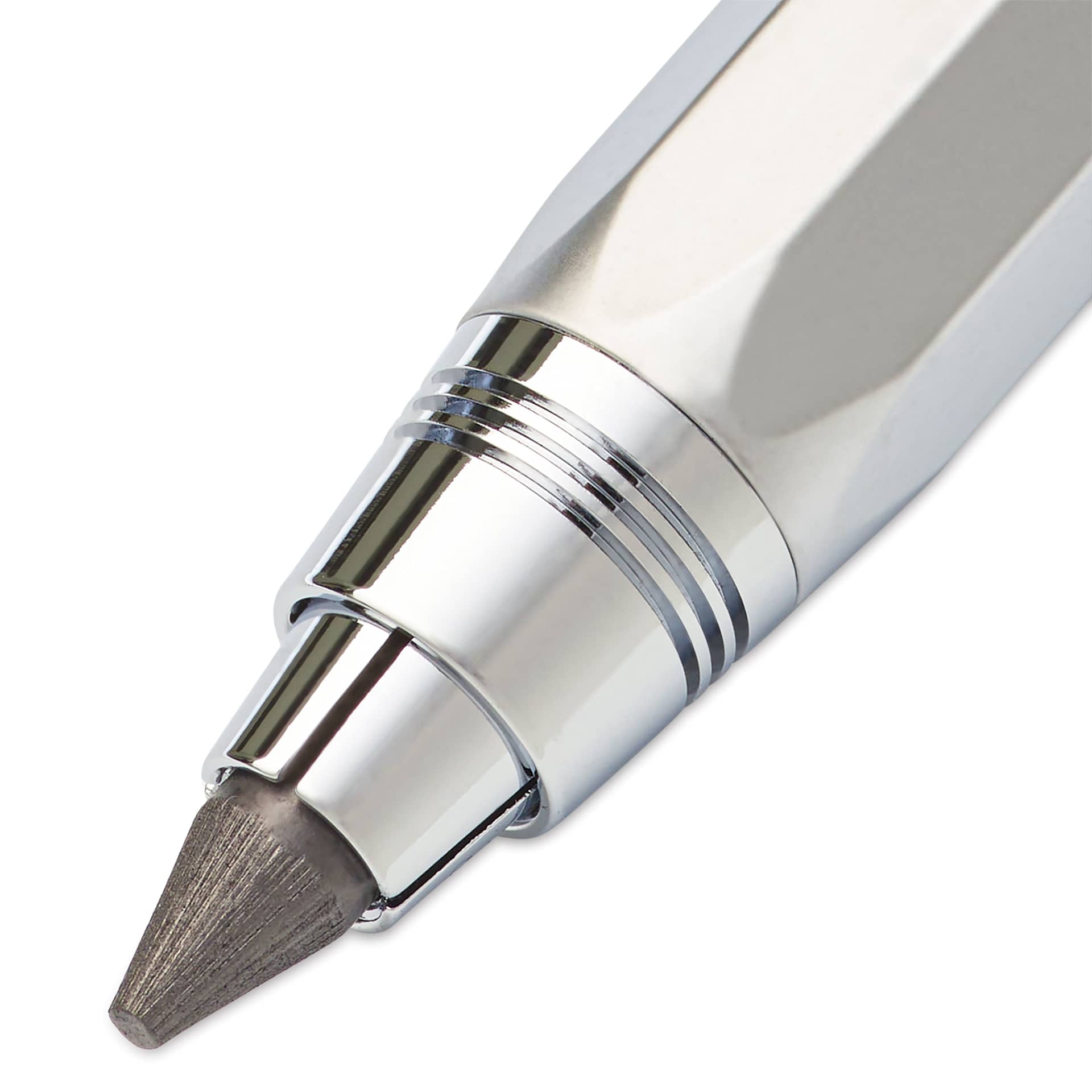 Kaweco Sketch Up Clutch Pencil - Chrome, 5.6 mm, 5B, close-up of the lead