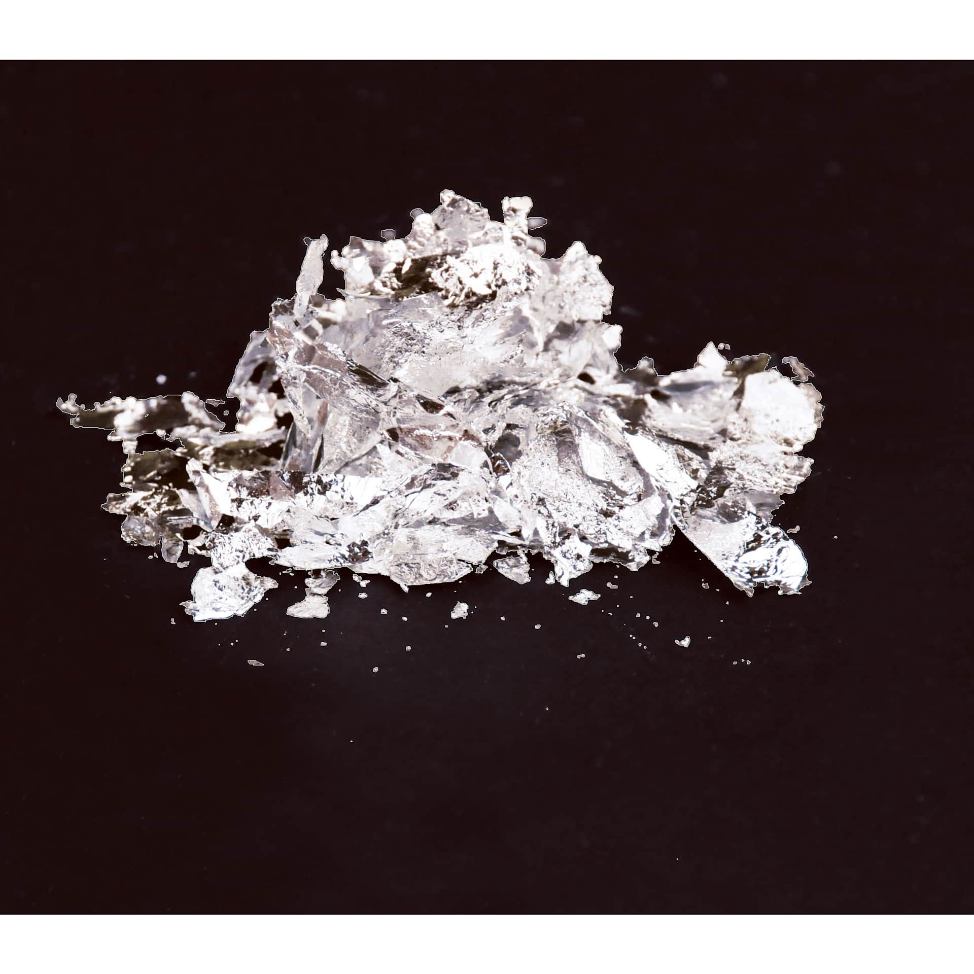 Mona Lisa Metal Leaf Flakes - Silver Metal Flake, 3g out of packaging
