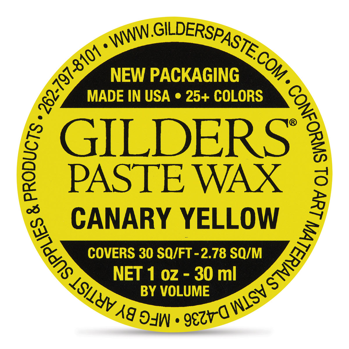 Gilders Paste Wax - 30 ml, Canary Yellow - out of packaging