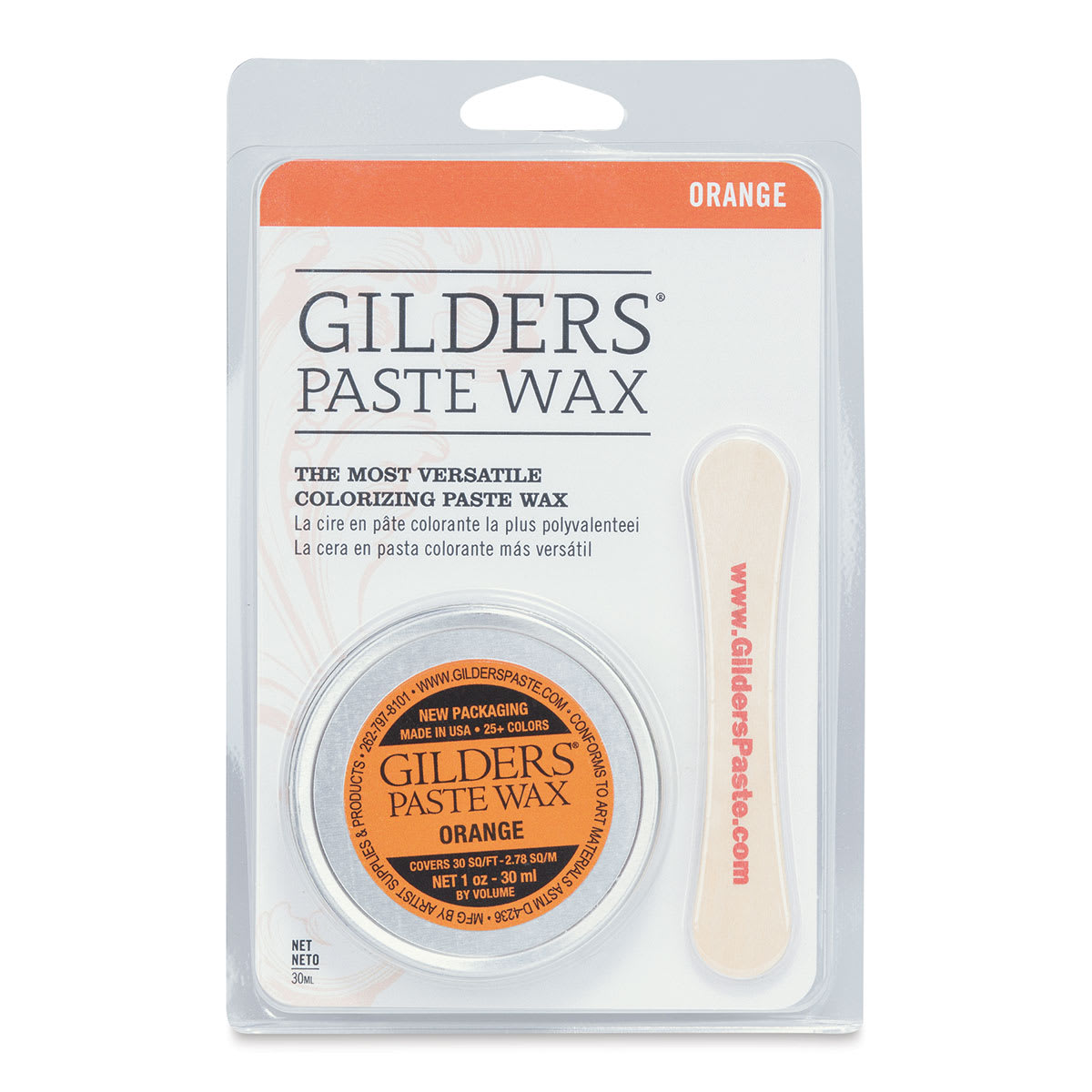 Gilders Paste Wax - 30 ml, Orange - front of packaging