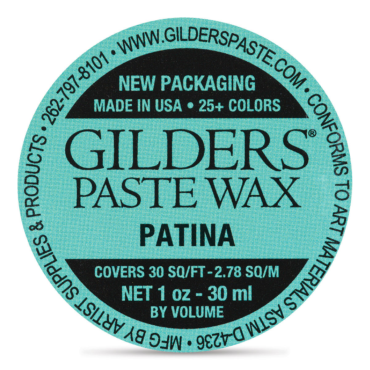 Gilders Paste Wax - Top view of 30 ml Tin of Patina Wax
