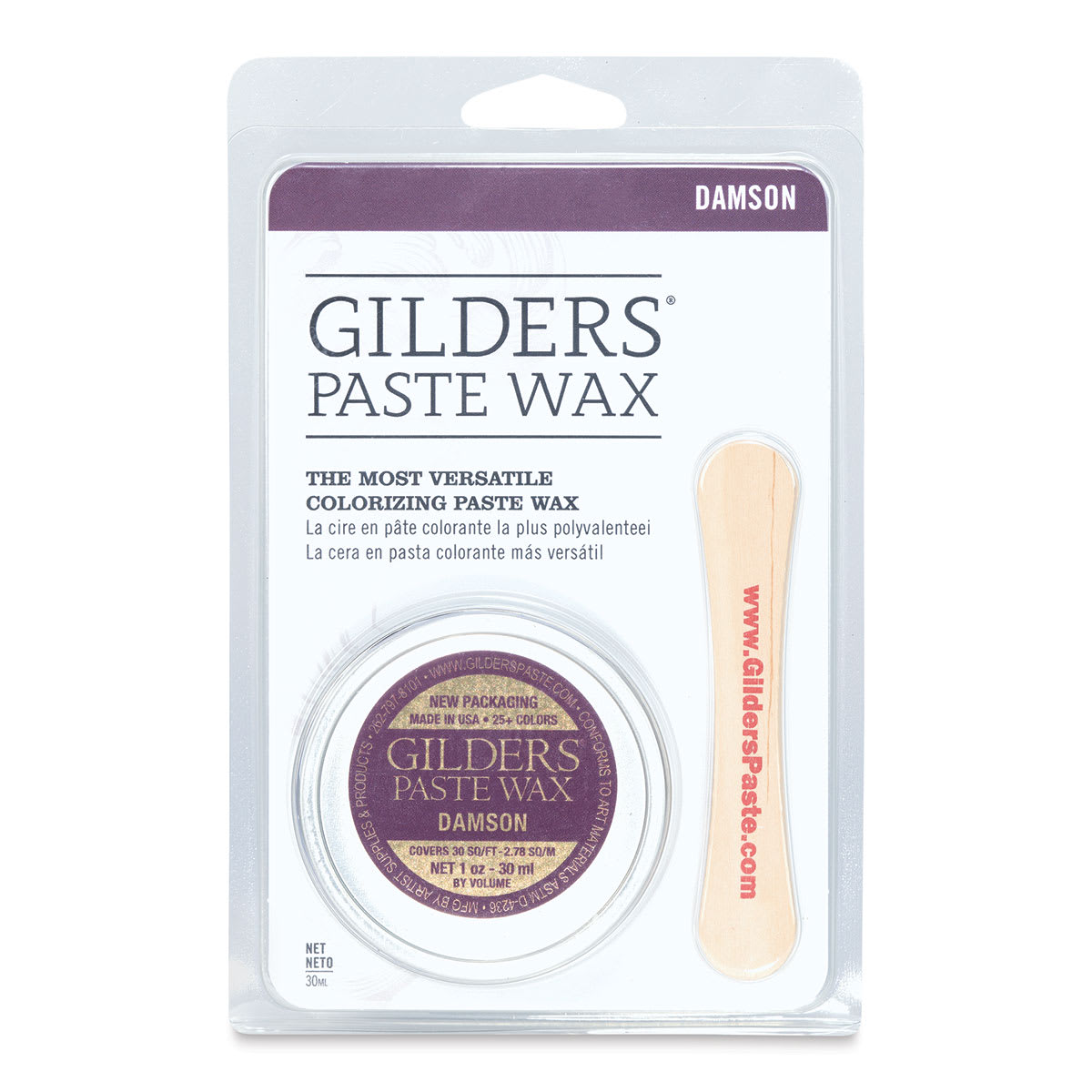 Gilders Paste Wax - 30 ml, Damson - front of packaging