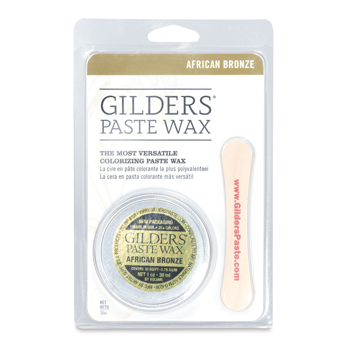 Gilders Paste Wax - 30 ml, African Bronze - front of packaging