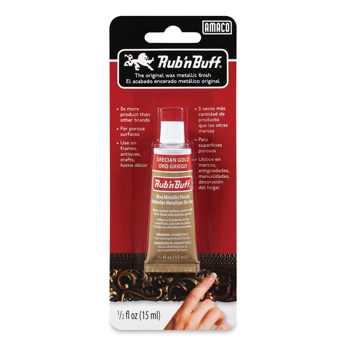 Amaco Rub 'n Buff Metallic Finish - 1/2 oz, Gold Leaf - front of packaging