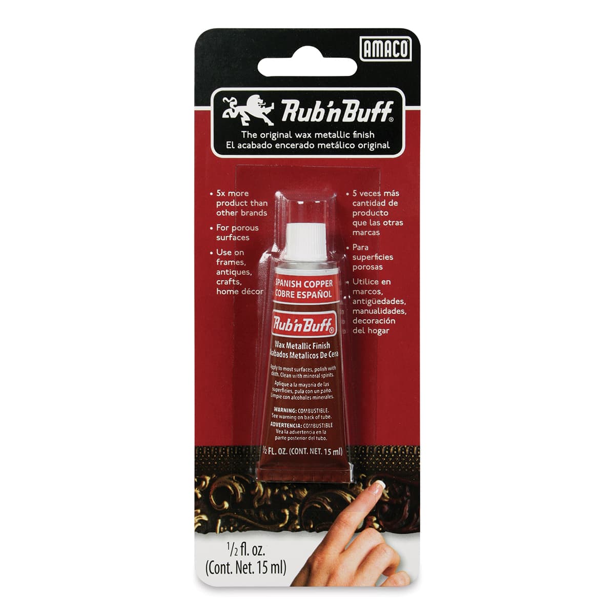 Amaco Rub 'n Buff Metallic Finish - 1/2 oz, Spanish Copper - front of packaging
