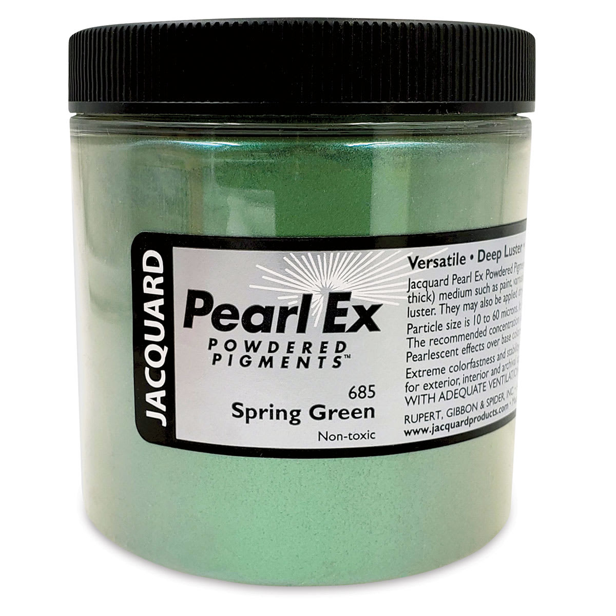 Jacquard Pearl-Ex Pigment - Front of 4 oz Spring Green Jar shown