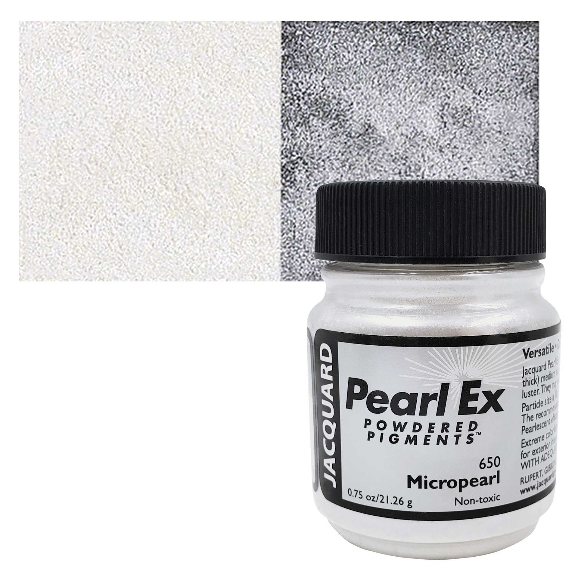 Jacquard Pearl-Ex Pigment - 0.75 oz, Micropearl jar and swatch
