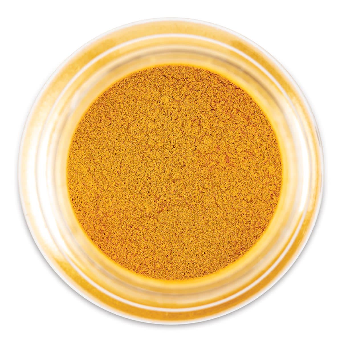Jacquard Pearl-Ex Pigment - 0.75 oz, Brilliant Gold, Jar (Lid off, Top view)