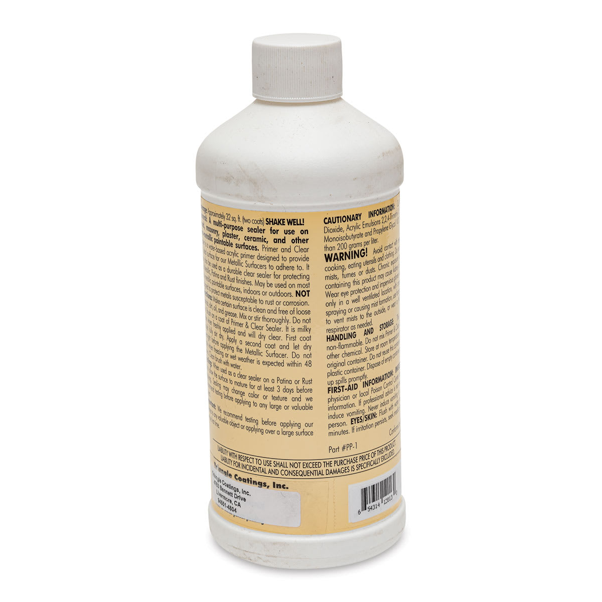 Primo Primer and Sealer - Primer and Clear Sealer, 16 oz - back