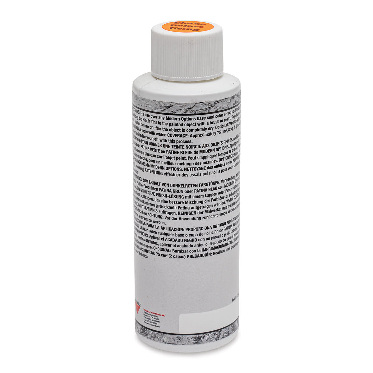 Patina Finish - 4 oz, Patina Black Tinting Solution - back