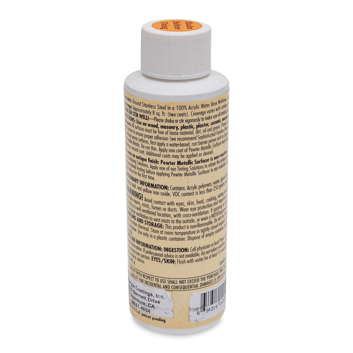 Metallic Surfacer Solution - 4 oz, Pewter - back