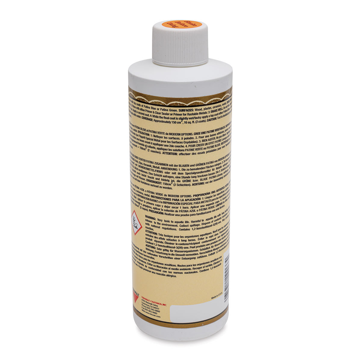 Metallic Surfacer Solution - 8 oz, Gold - back