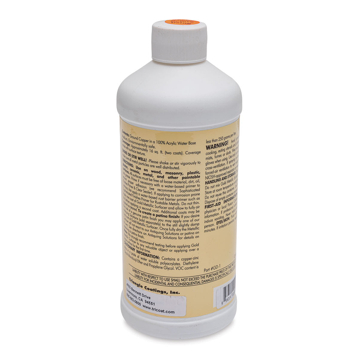 Metallic Surfacer Solution - 16 oz, Gold - back