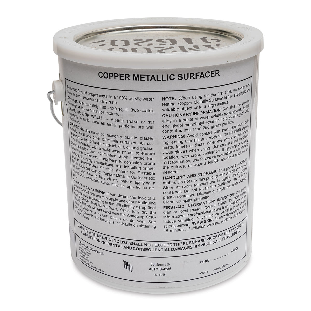 Metallic Surfacer Solution - 128 oz, Copper - back