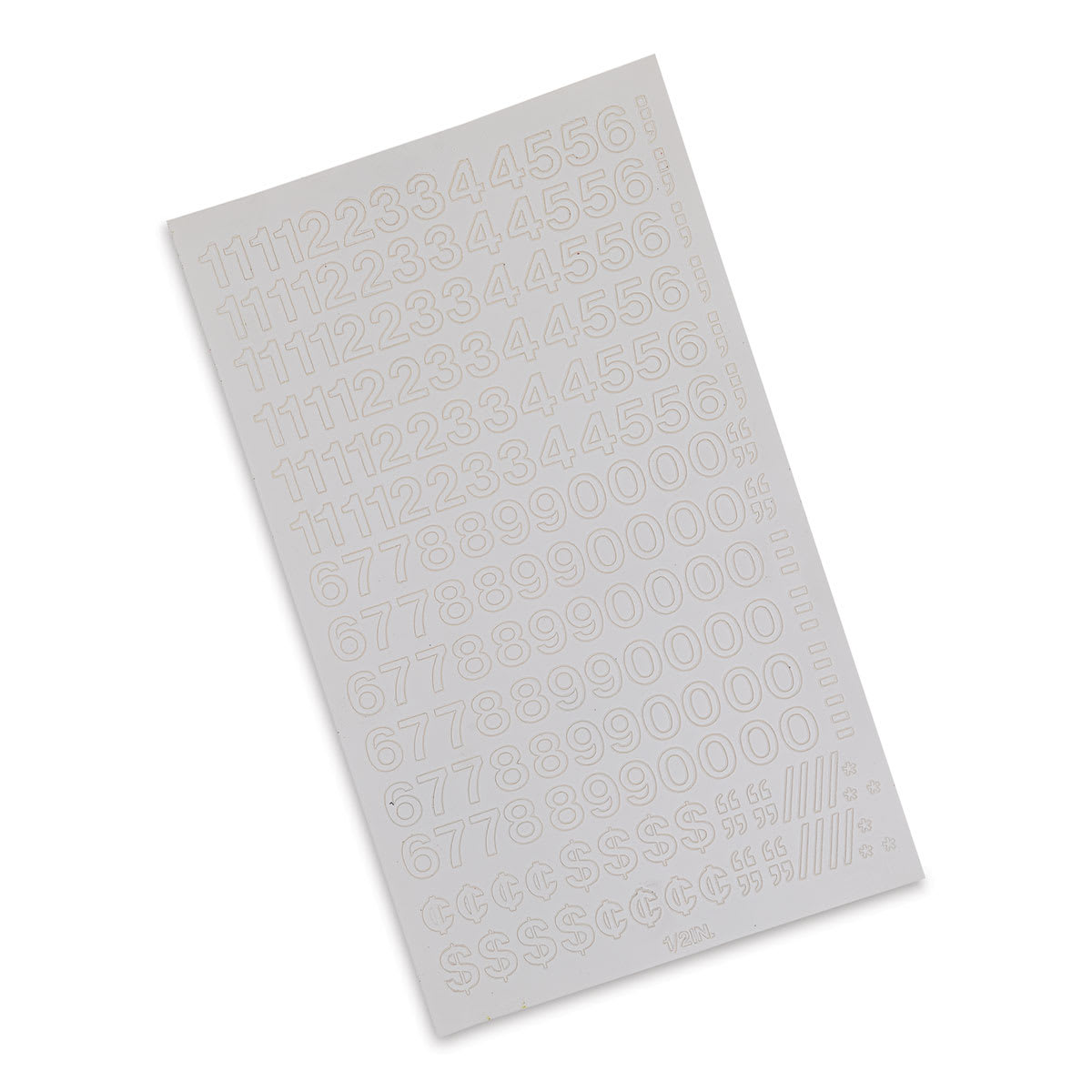 Chartpak Vinyl Numbers - 1/2" Numbers, White