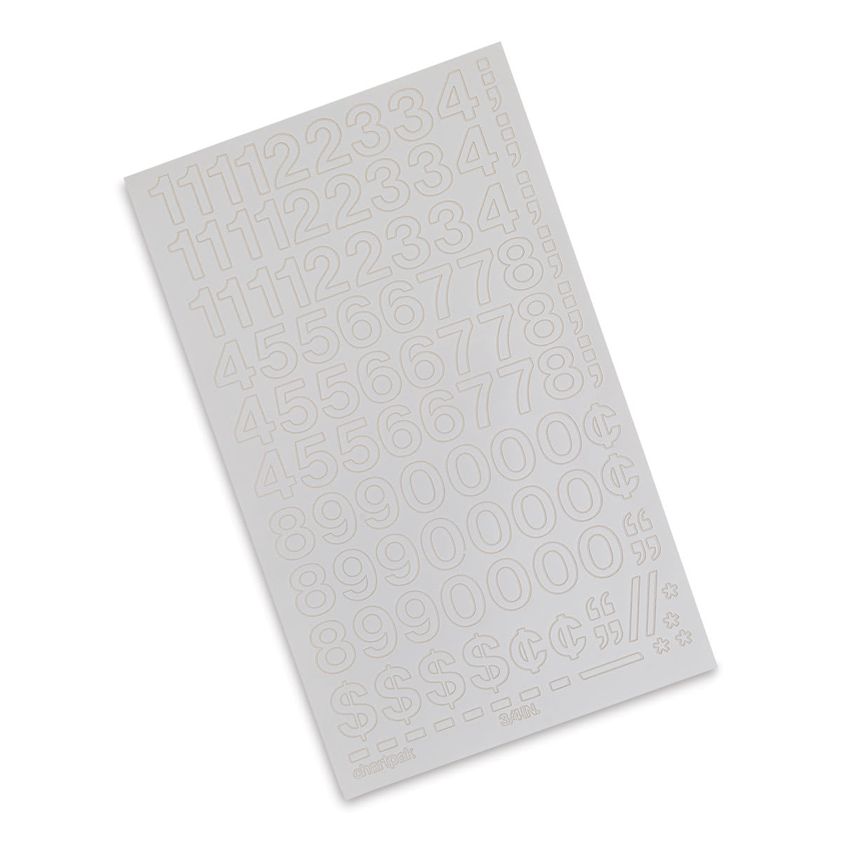 Chartpak Vinyl Numbers - 3/4" Numbers, White