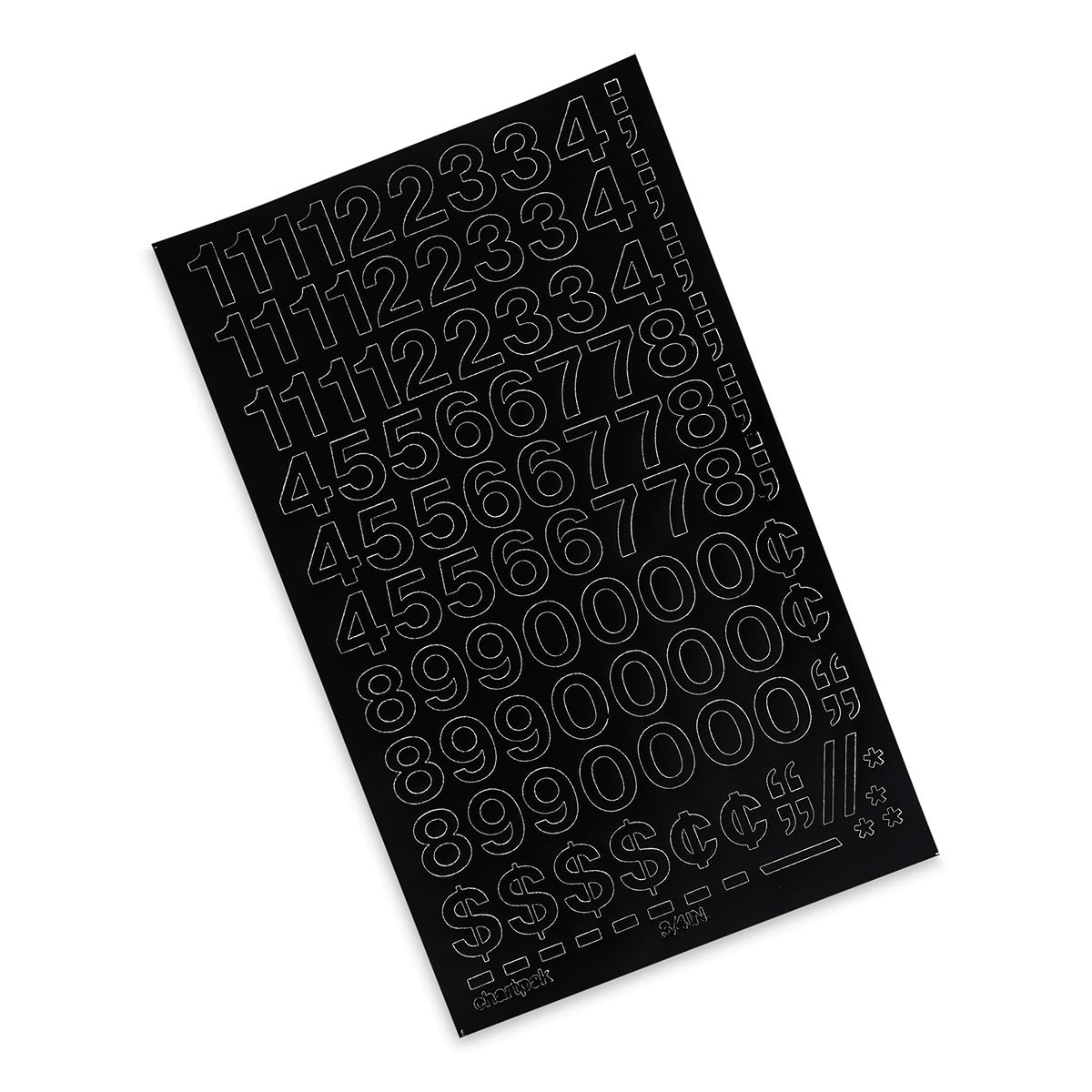 Chartpak Vinyl Numbers - 3/4" Numbers, Black