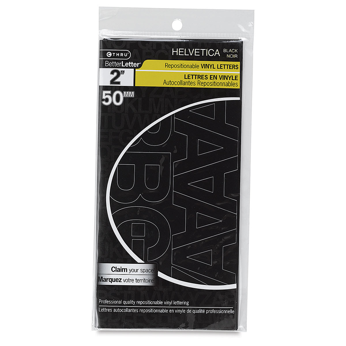 Westcott BetterLetter Self-Adhesive Vinyl Letters – 2” Repositionable Letters, Helvetica, Black